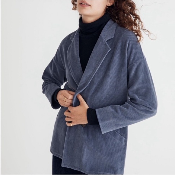 Madewell Women's Slate Gray Corduroy Blazer - Picture 2 of 7